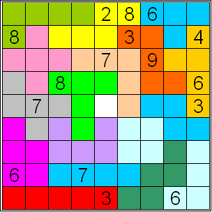 sudoku met rij van drietal